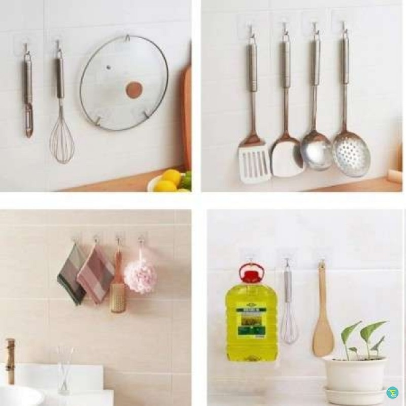 Adhesive Kitchen Wall Hooks-10 Pcs