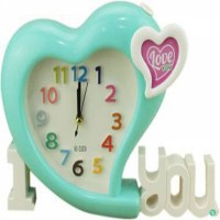 AVMART I Love You Red Heart Shape Analog Table Alarm Clock with Mini Photo Frame